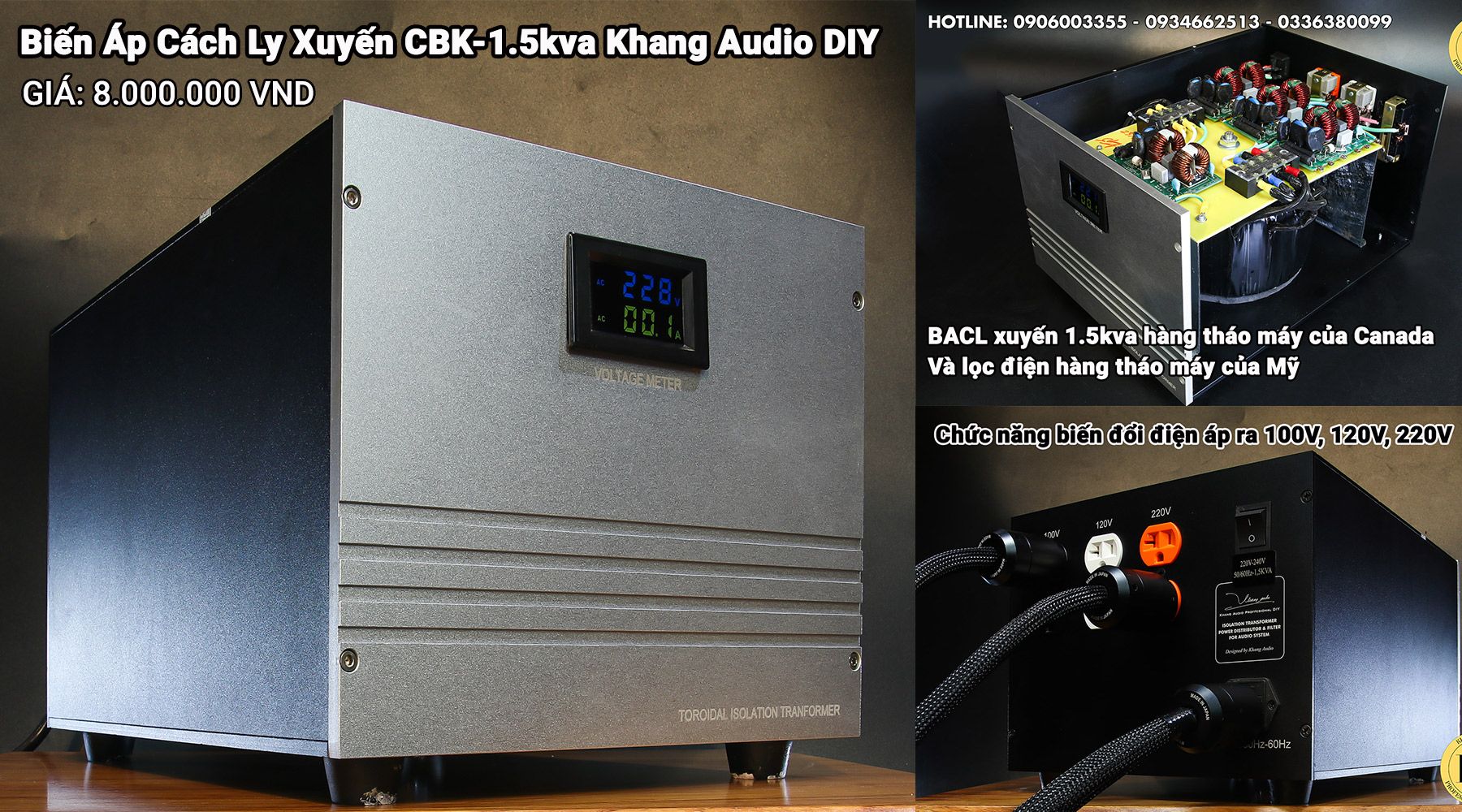Biến Áp Cách Ly Khang Audio DIY 0336380099