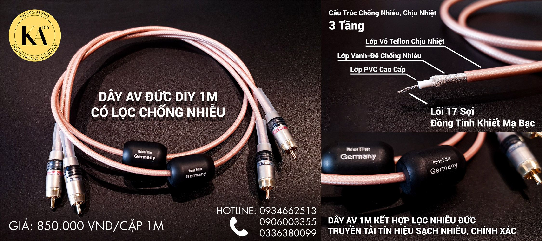 Dây AV DIY Kiểu Nordost Trắng Khang Audio DIY 0336380099