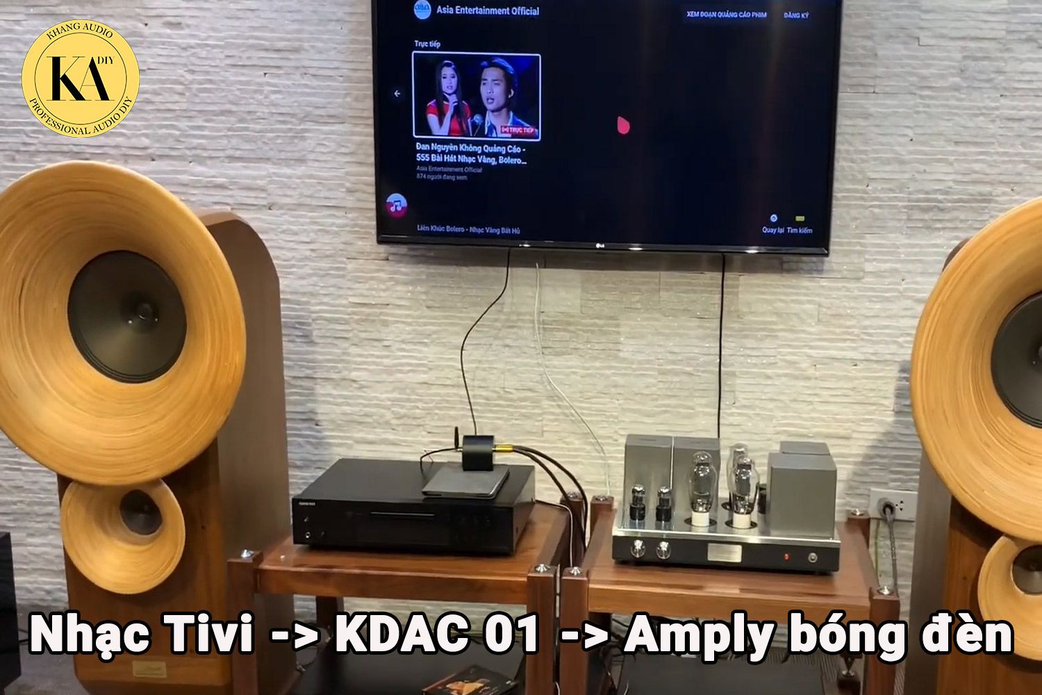 thao tác Kết Nối KDAC01 Với Tivi Và Amply