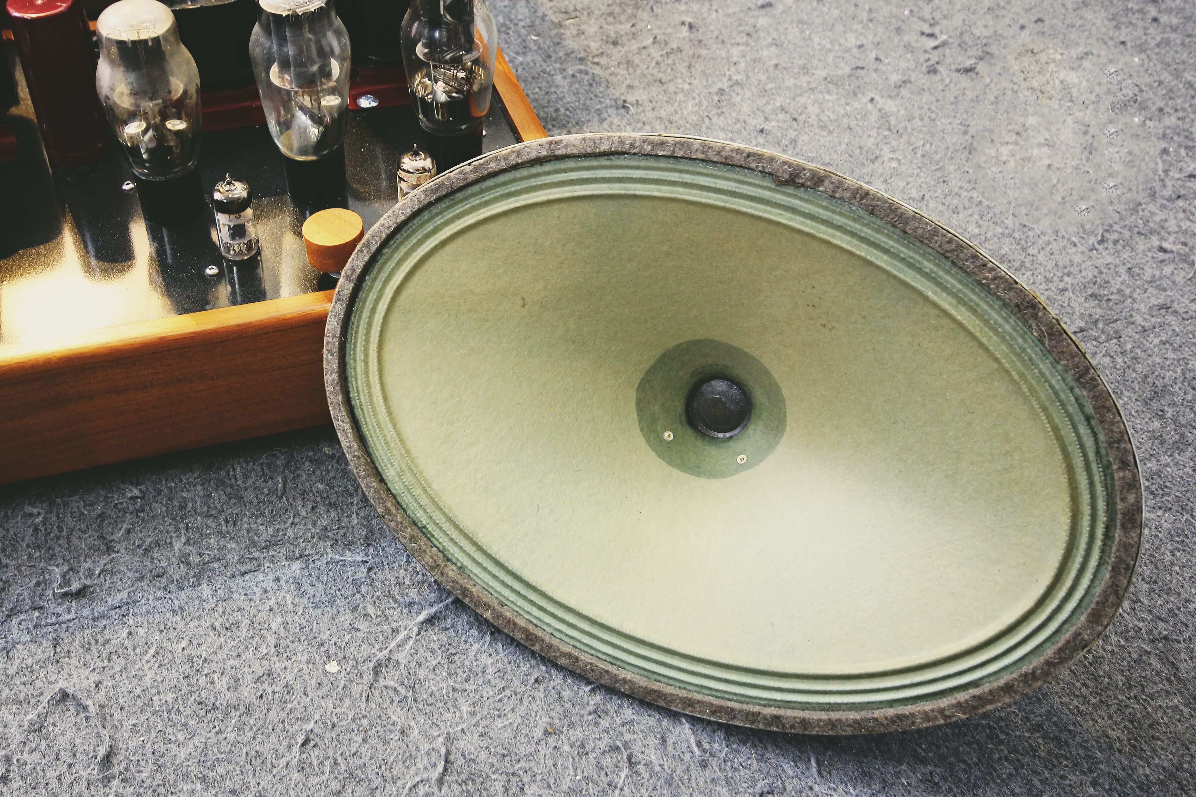 Ảnh tư liệu củ loa oval với màng giấy và gân loa tại Khang Audio