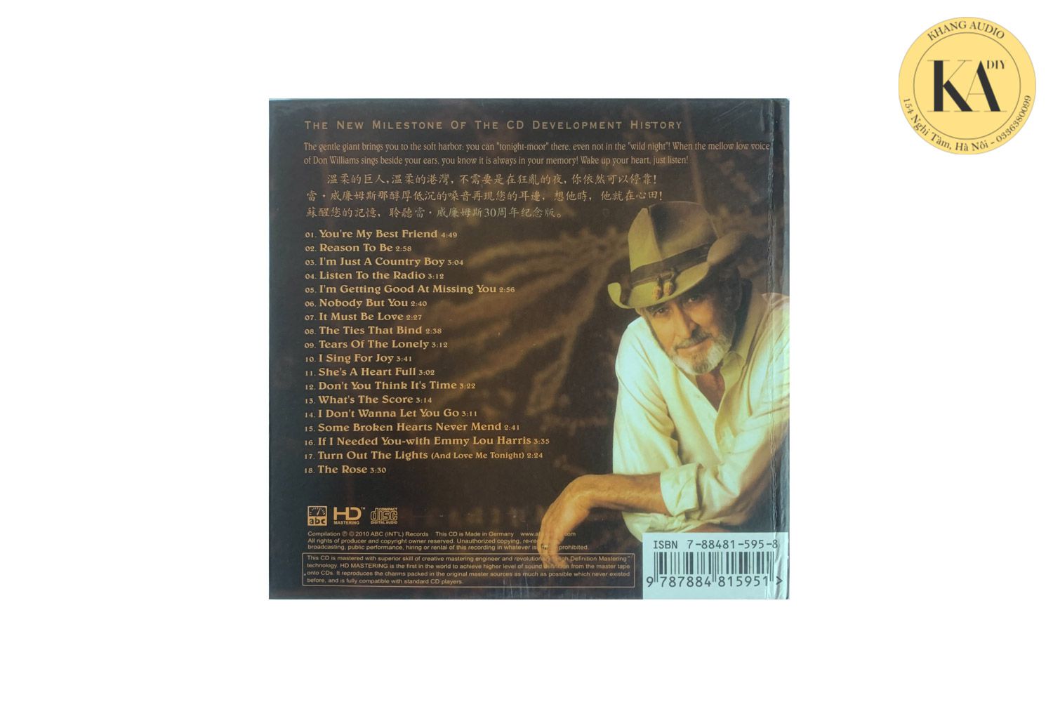 CD đĩa nhạc quốc tế test dàn Don Williams - Greatest Hits Best Audiophile Khang Audio 0336380099