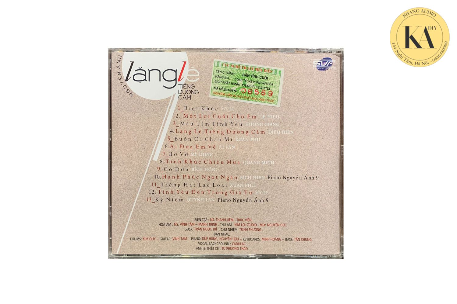 Đĩa CD Gốc Lặng Lẽ Tiếng Dương Cầm - Nguyễn Ánh Khang Audio 0336380099
