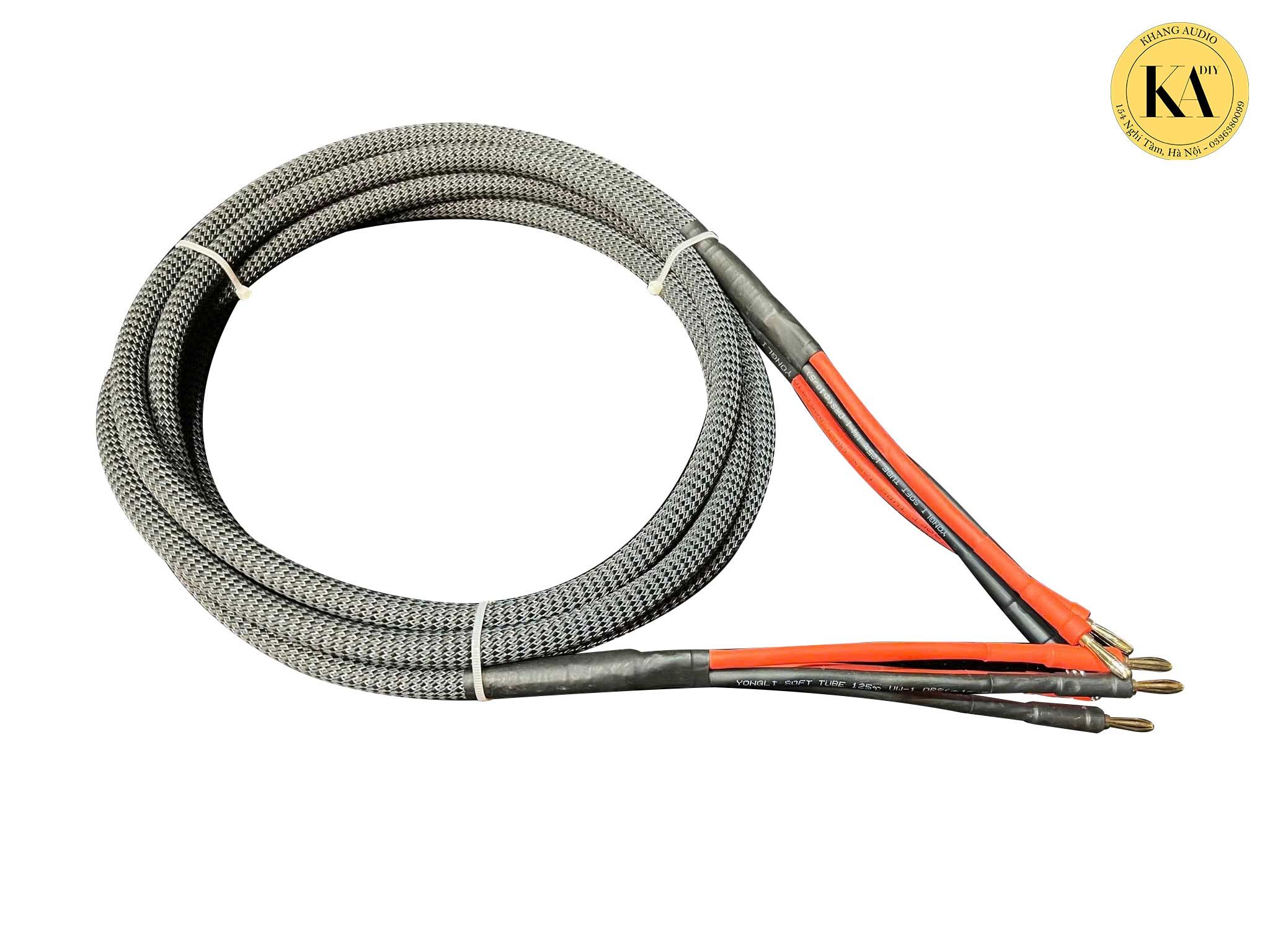 Dây loa Hitachi DIY 36 lõi Khang Audio, đầu giắc bắp chuối