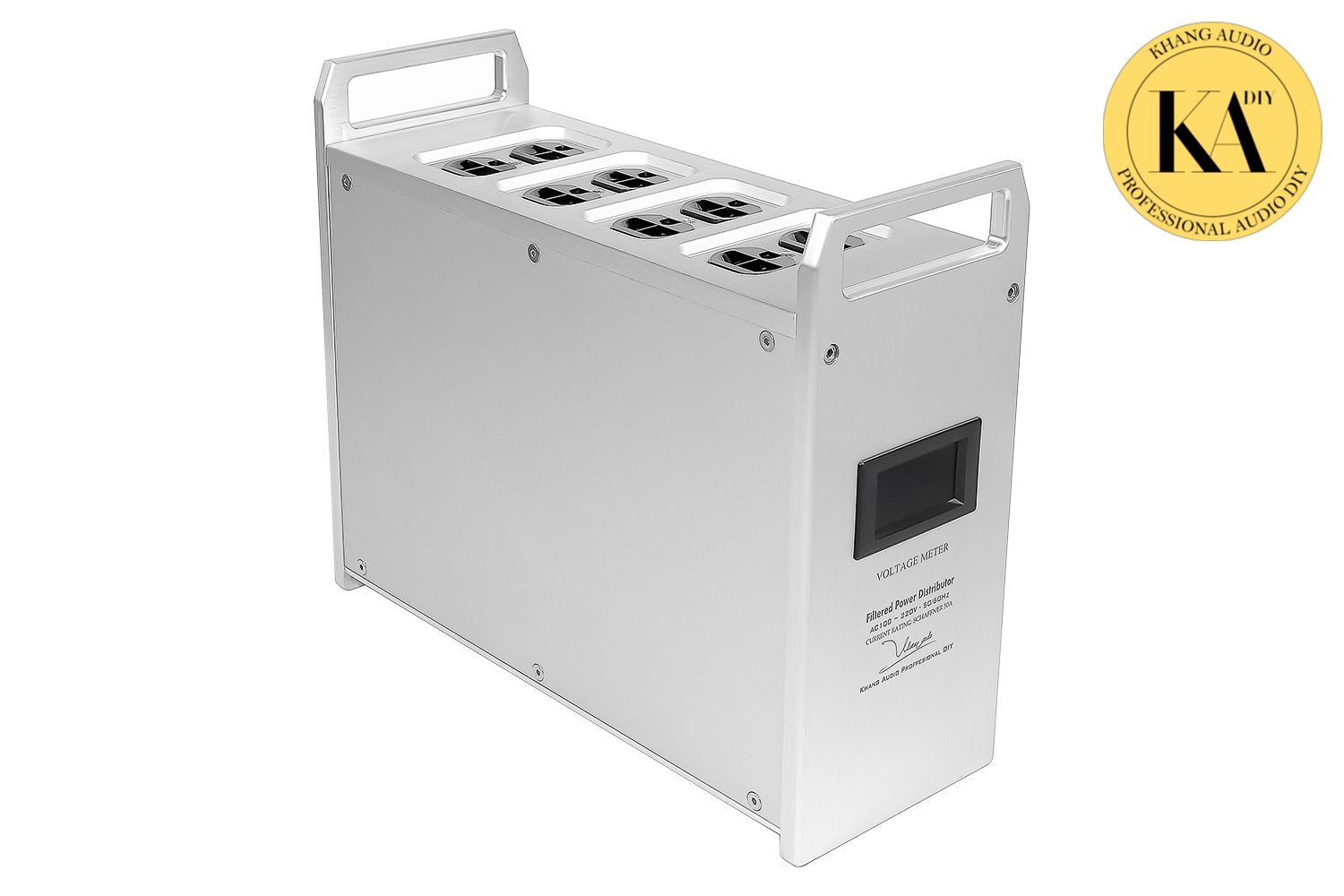 Lọc điện quai xách Schaffner 50A Khang Audio, vỏ nhôm phay xước có quai xách