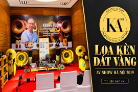 Ấn tượng với cặp loa kèn dát vàng của Khang Audio trong AV Show Hà Nội 2019